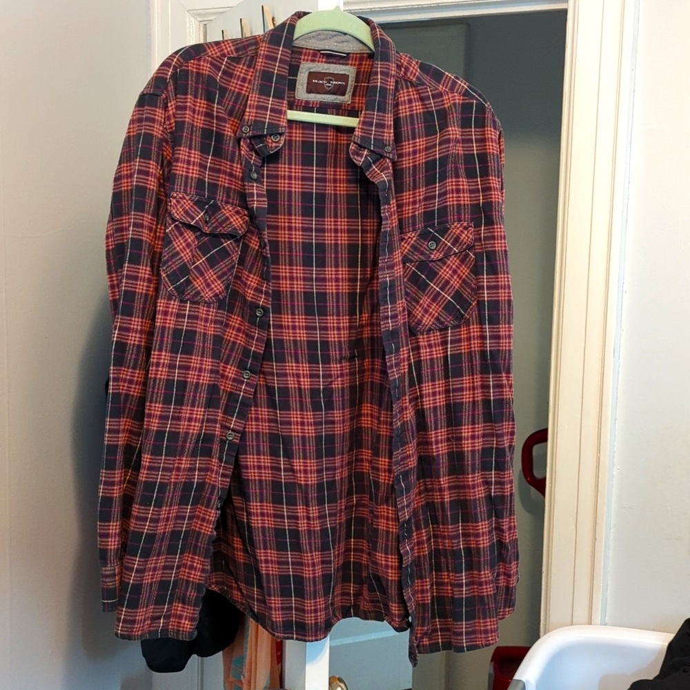 Black Brown 1826 Flannel button down